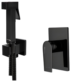 Встраиваемый смеситель WasserKRAFT с гигиеническим душем черный А66096