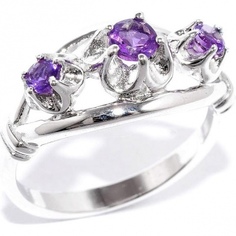 Кольцо с аметистами из серебра Silver wings 210578-r-06-88 18