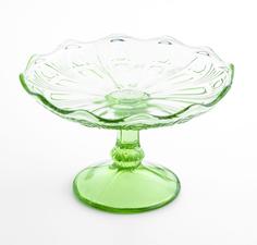 Ваза (конфетница) на ножке с рельефным декором, стекло, СССР, 1960-1980 гг. Однажды