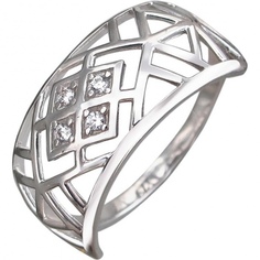 Кольцо из серебра с фианитом р. 17,5 Эстет 01К159778