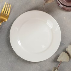 Тарелка пирожковая с утолщённым краем White Label, d=15 см, цвет белый No Brand