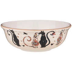 Салатник AGNESS 358-1907, "парижские коты", 21,5х21,5x7,5 см, 1350 мл
