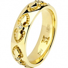Кольцо из желтого золота с бриллиантом р. 18 Эстет 01О630329