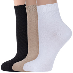 Комплект носков женских ХОХ 3-G-223 бежевых; белых; черных 23