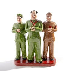 Статуэтка "Чэнь Бода, Мао Цзэдун и Чжоу Эньлай", фарфор, роспись, Китай, 1966-1970 гг. Однажды