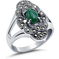 Кольцо с марказитами и агатами из серебра Silver wings 211269e-39 18