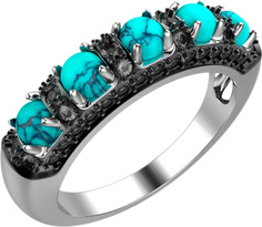 Кольцо из серебра с бирюзой р. 19 Империал K1708JU/Ag-617/7 Imperial