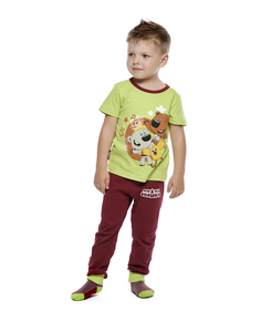 Пижама для мальчиков Lucky Child 70405 цв. зеленый; бордовый р. 92