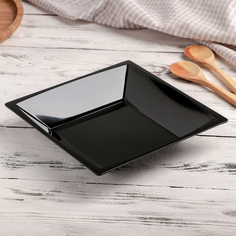 Тарелка одноразовая, глубокая, квадратная, 17,2×17,2 см, цвет МИКС No Brand