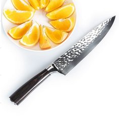 Нож кухонный универсальный М13 L=33 см, дамаский узор No Brand