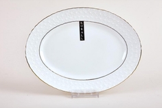 Блюдо CS223125-A КОРАЛЛ "Снежная королева" d-25,4см керам. овал.