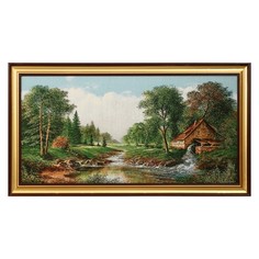 Гобеленовая картина Домик у реки 80х40 86*47см No Brand