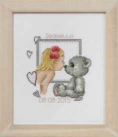 Набор для вышивания крестом PERMIN "Изабелла и медвежонок", арт.92 5146