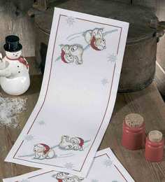 Набор для вышивания дорожки "Белые медведи", арт.63 5642 Permin