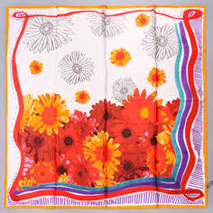 Платок женский Enrico Coveri 001.11.cov-K8AZD Красно-белый, 90х90 см