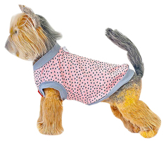 Майка для собак Happy Puppy Сердечки, унисекс, розовый, серый, 4 (XL), длина спины 32 см