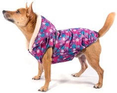 Жилет зимний для собак Gamma Морозко, с меховым капюшоном, размер XS,длина спины 22см