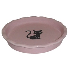 Миска для животных FOXIE Black Cat розовая керамическая 15,5х15,5х2,5см 150мл