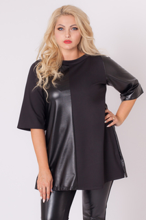 Блуза женская Sparada Марсель Кожа черная 60-62 RU