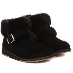 Полусапоги женские Emu Australia Oxley Fur Cuff W11698 черные 36 EU