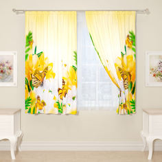 Штора классическая Сирень srn575428 160x290 см белая