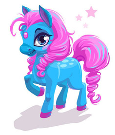 Алмазная мозаика стразами Ripoma Синий пони 00115558 15х20 см