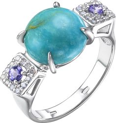 Кольцо из серебра с бирюзой р. 19 Империал K1583JU/Ag-618/7 Imperial