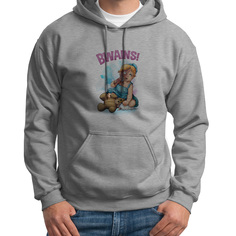 Худи унисекс CoolPodarok BWAINS кукла с медведем белое 46 RU