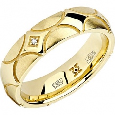 Кольцо из желтого золота с бриллиантом р. 17 Эстет 01О630333