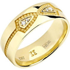 Кольцо из желтого золота с бриллиантом р. 16 Эстет 01О630334