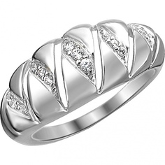 Кольцо из серебра с фианитом р. 17 Эстет 01К1513239