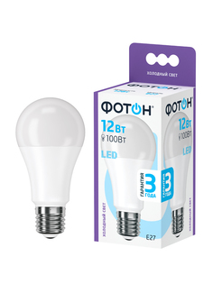 Лампочка светодиодная ФОТОН LED A60 15W E27 6500К для дома, для гостиной комнаты