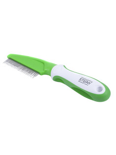 Расческа для собак STEFAN с вращающимися зубьями сталь, зеленый, 68 зубьев