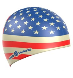 Шапочка для плавания Mad Wave USA синий