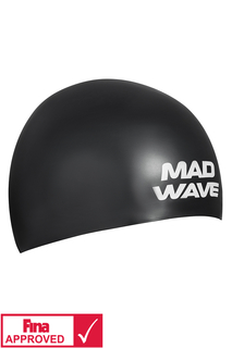 Шапочка для плавания Mad Wave Soft FINA Approved black