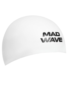 Шапочка для плавания Mad Wave D-Cap Fina Approved M white