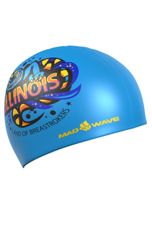 Шапочка для плавания Mad Wave Illinois blue