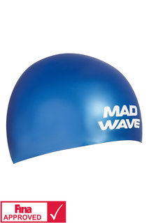Шапочка для плавания Mad Wave Soft FINA Approved blue