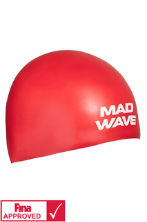Шапочка для плавания Mad Wave Soft FINA Approved red