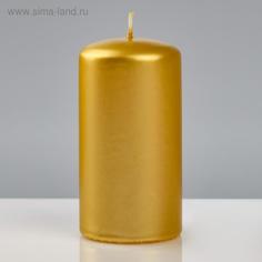 Свеча - цилиндр лакированная, 6×11,5 см, золотой металлик Trend Decor Candle