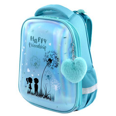 Ранец Brauberg PREMIUM с брелком Happy friendship, 38х29х16 см, 270591 бирюзовый