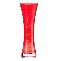 Ваза для цветов 19,5 см Crystalex CZ s.r.o. "Сердца красная" 111386