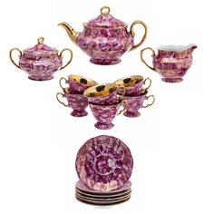 Сервиз чайный на 6 персон (15 предметов) золочение, фарфор, Польша, 1970-1990 гг. Однажды