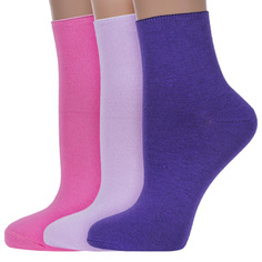 Комплект носков женских ХОХ 3-G-1406 розовых; фиолетовых 23