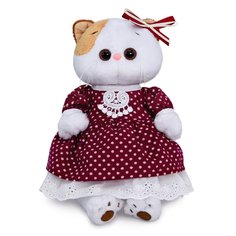 Мягкая игрушка BUDI BASA Кошечка Ли-Ли в бордовом платье, 24 см, LK24-103