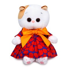 Мягкая игрушка BUDI BASA Кошечка, Ли-Ли BABY в платье с оранжевым бантом, 20 см, LB-101