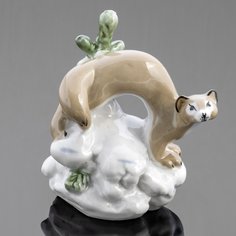 Статуэтка, Raritetus, "Куница", фарфор, роспись, артель "Прогресс", СССР, 1960-1980 гг. Однажды