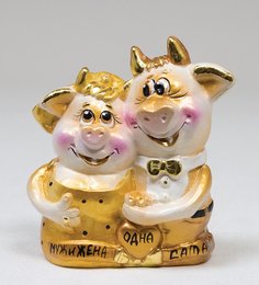 15680 Фигурка гипсовая "Чертова парочка" зол. No Brand