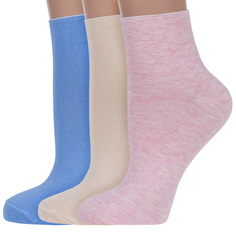 Комплект носков женских ХОХ 3-G-1406 бежевых; голубых; розовых 25