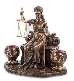 Статуэтка с 2-мя свечами Veronese "Фемида" (bronze/gold) WS-14/ 2